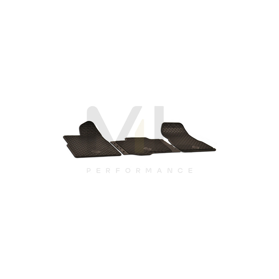 WALSER Tailored 50765 Floor mat set Elastomer, Front, Quantity: 3, Black