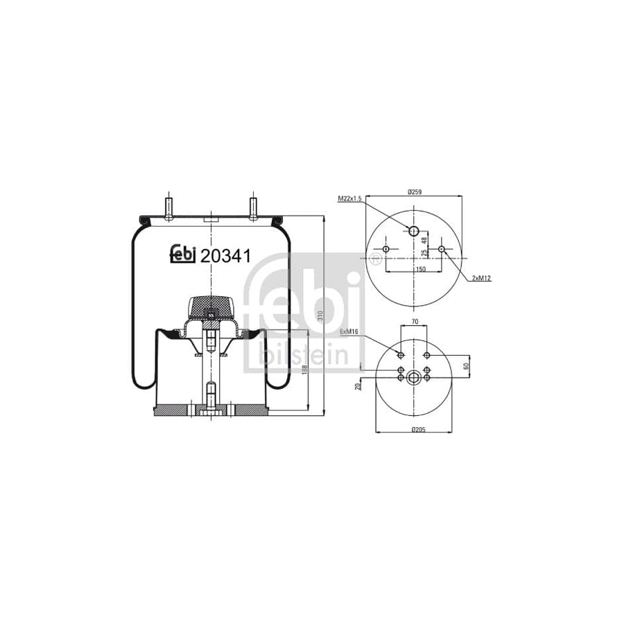 Febi Bilstein 20341 Boot, Air Suspension