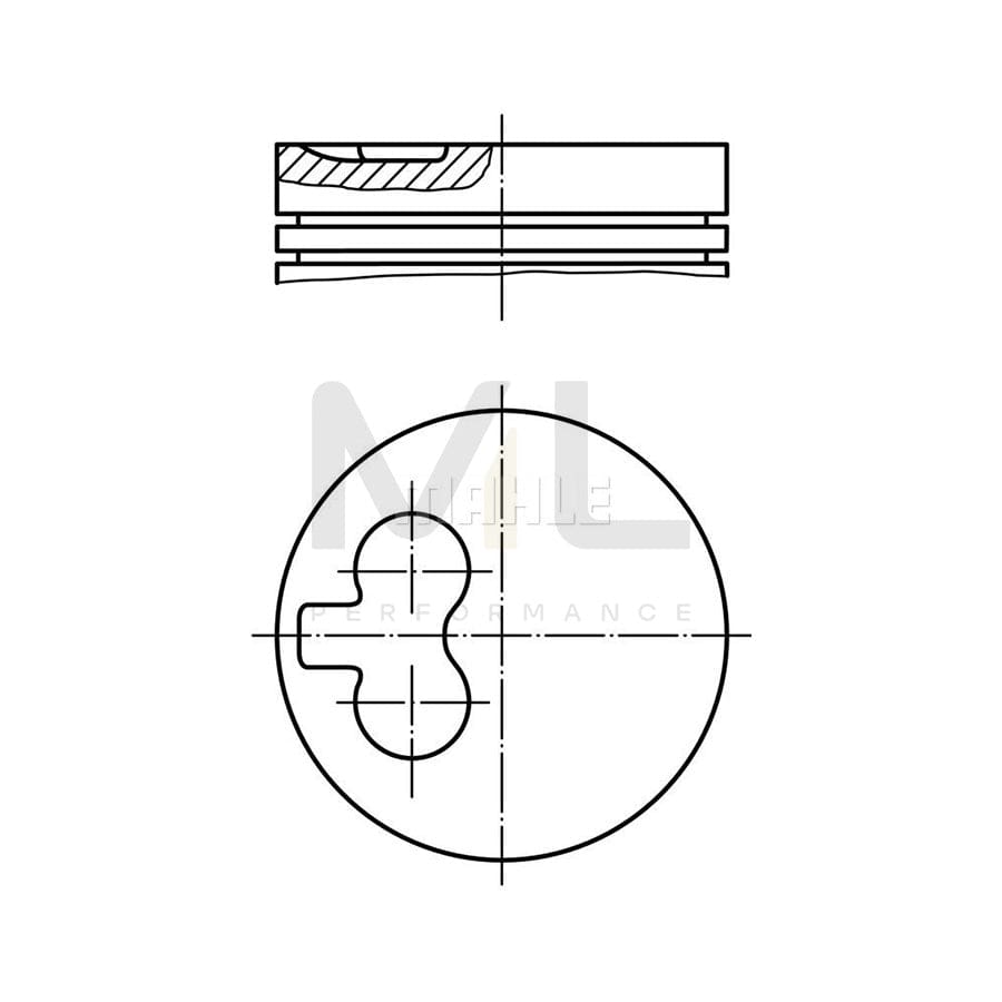 MAHLE ORIGINAL 029 82 01 Piston 79,76 mm, with piston ring carrier, without cooling duct | ML Performance Car Parts