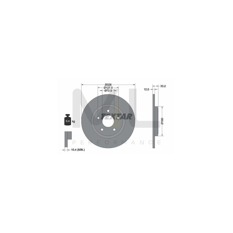 TEXTAR PRO 92286003 Brake Disc Solid, Coated, without wheel hub, without wheel studs | ML Performance Car Parts