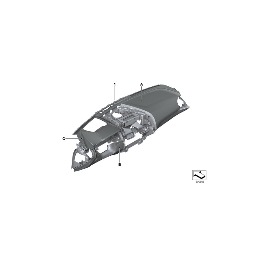 Genuine BMW 51457994796 G15 F92 F93 Dashboard Leather Head-Up Display INDIVIDUAL (Inc. 840i, 840dX & 840iX) | ML Performance US Car Parts
