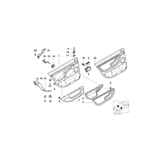 Genuine BMW 51428179253 E38 Door Trim Panel, Rear, Left SANDBEIGE (Inc. 735i, 730i & 725tds) | ML Performance US Car Parts