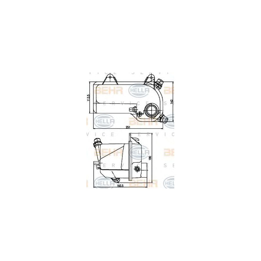 Hella 8MA 376 789-721 Coolant Expansion Tank