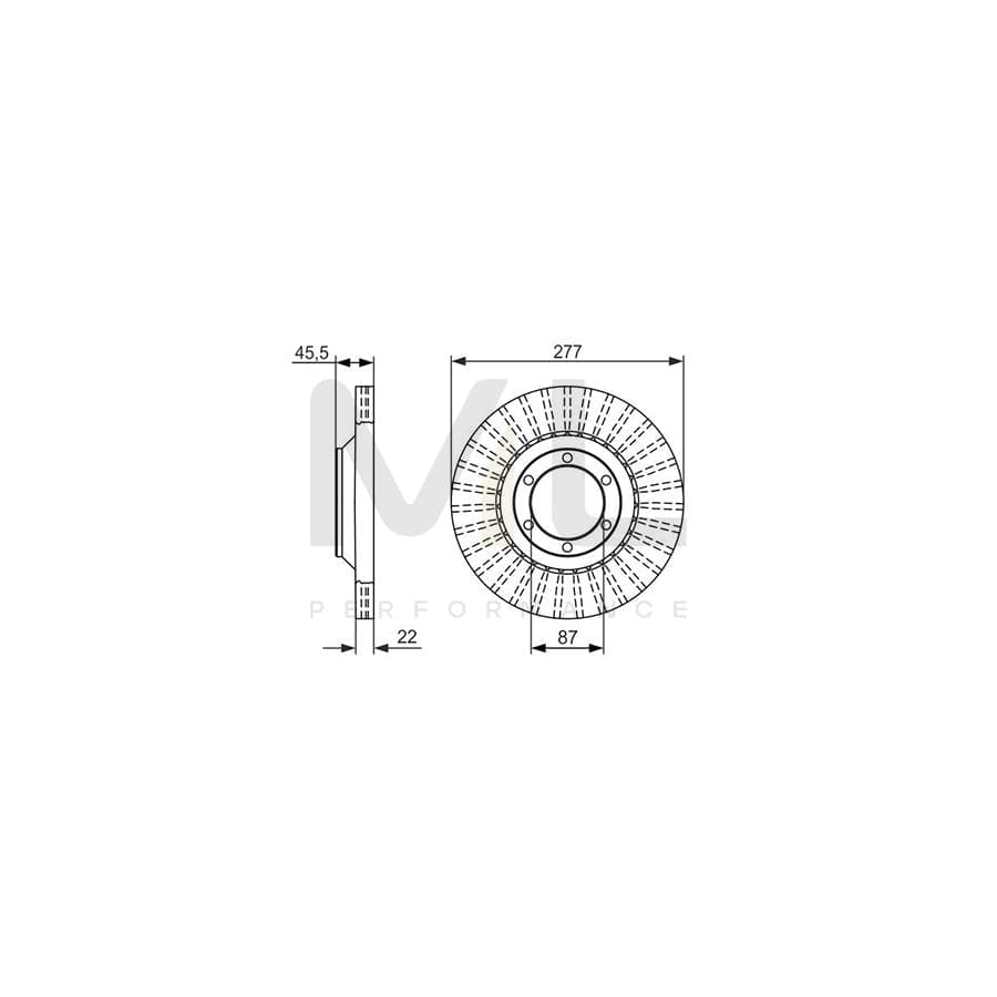 BOSCH 0 986 479 702 Brake Disc Vented, Oiled | ML Performance Car Parts