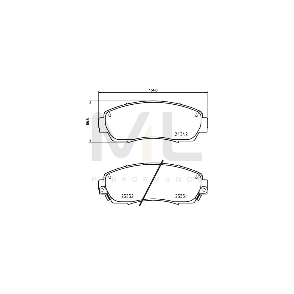 Hella 8DB 355 019-761 Brake Pad Set With Acoustic Wear Warning