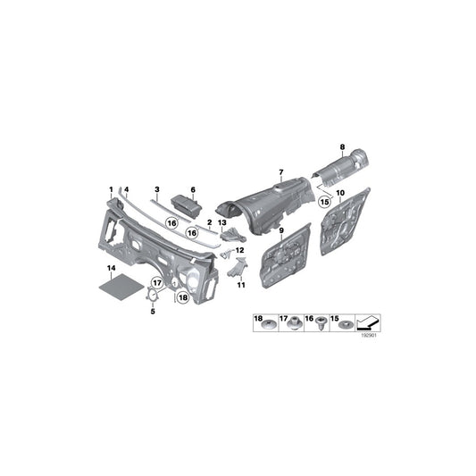Genuine BMW 51487238847 F07 F07 Sound Insulation, Left Scuttle (Inc. 520d, 550iX & 528i) | ML Performance US Car Parts