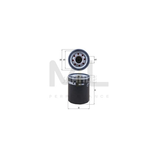 MAHLE ORIGINAL OC 602 Oil Filter Spin-on Filter, with one anti-return valve | ML Performance Car Parts
