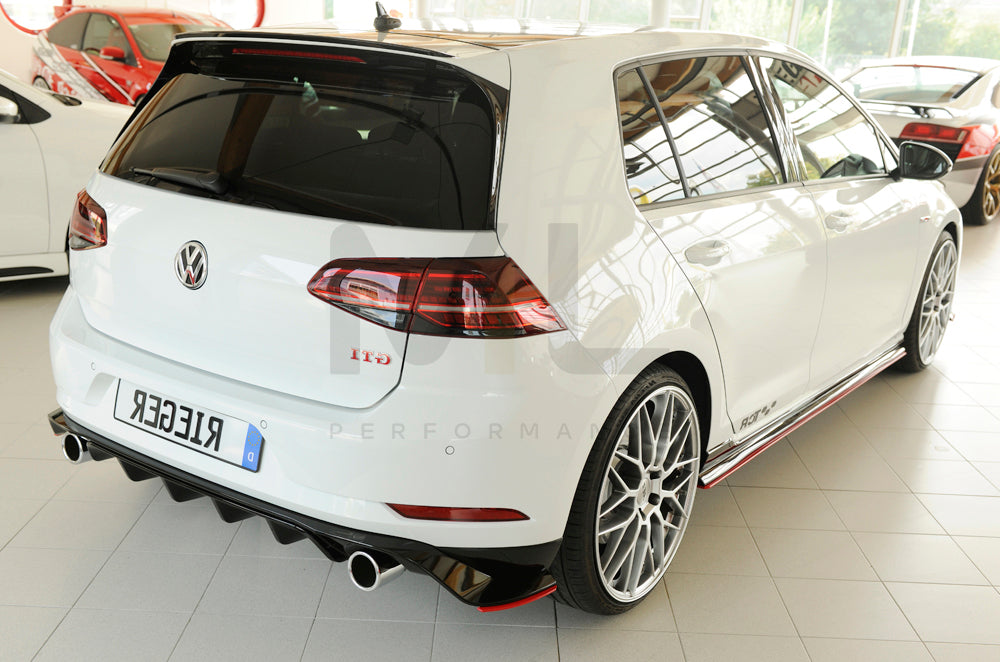 Rieger 00059519 VW Mk7 Golf GTI-TCR Rear Side Splitter 9 | ML Performance UK Car Parts