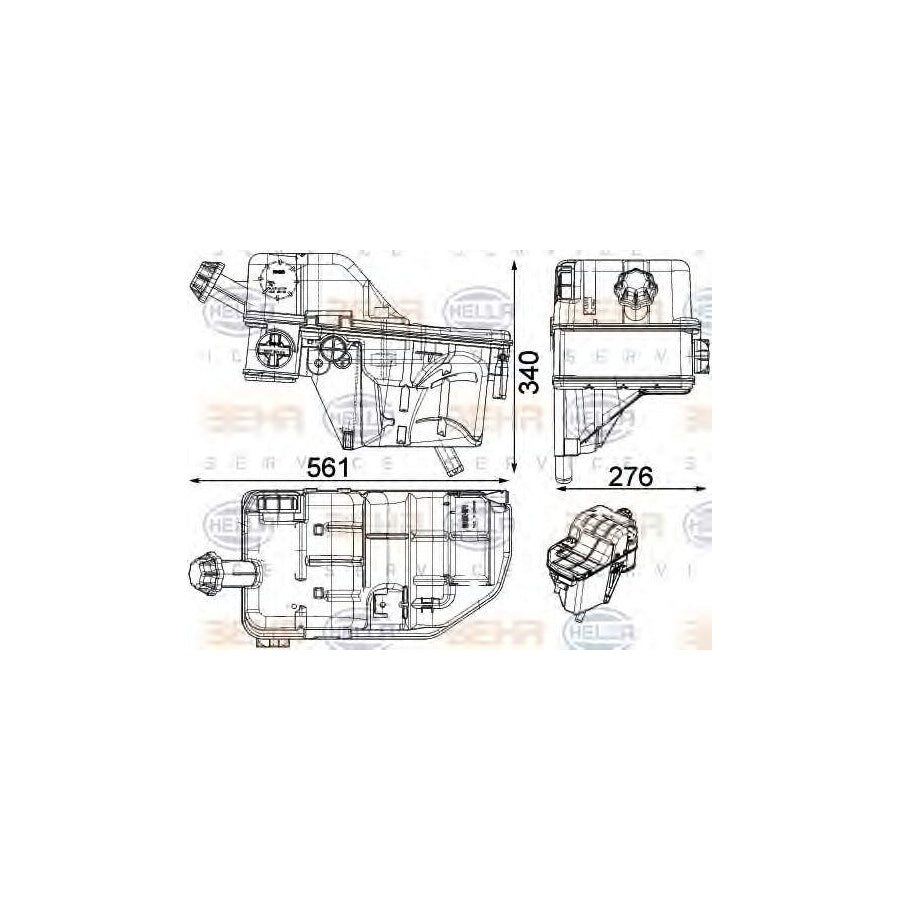 Hella 8MA 376 756-721 Coolant Expansion Tank