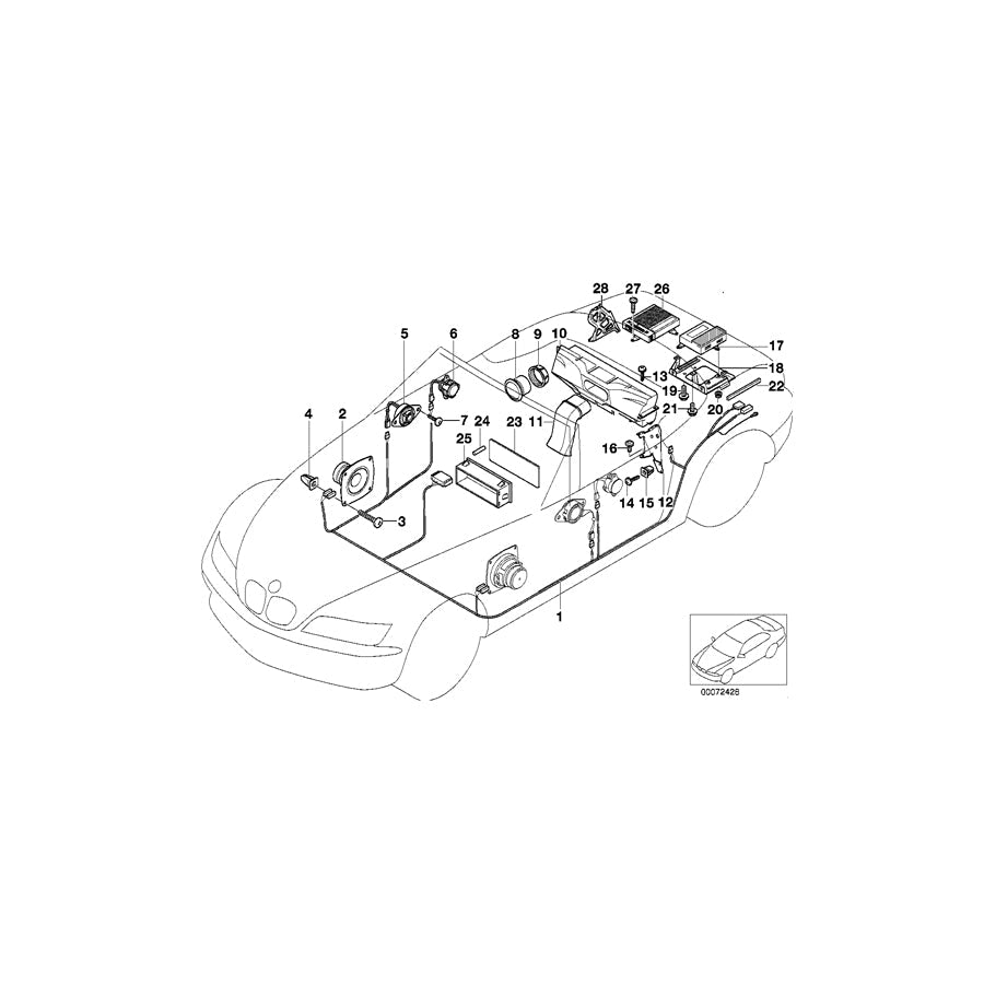 Genuine BMW 61108407940 E36 Audio Wiring Harness HARMAN KARDON (Inc. Z3) | ML Performance US Car Parts
