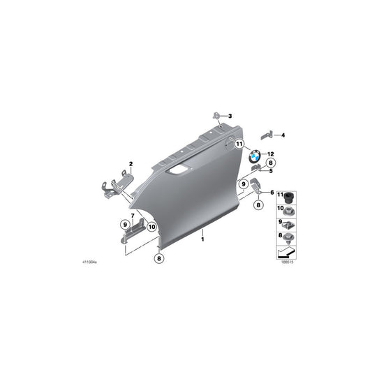 Genuine BMW 41217245674 E89 Side Panel Bracket, Rear Right 2 (Inc. Z4) | ML Performance US Car Parts