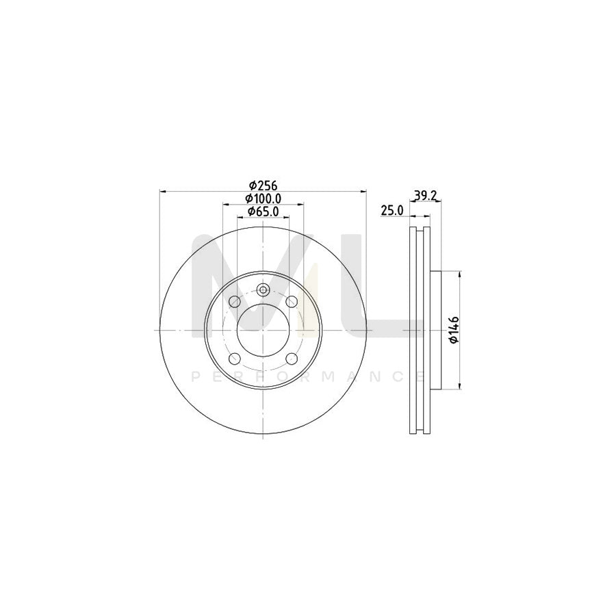 HELLA 8DD 355 110-621 Brake Disc Externally Vented, without wheel hub, without wheel studs