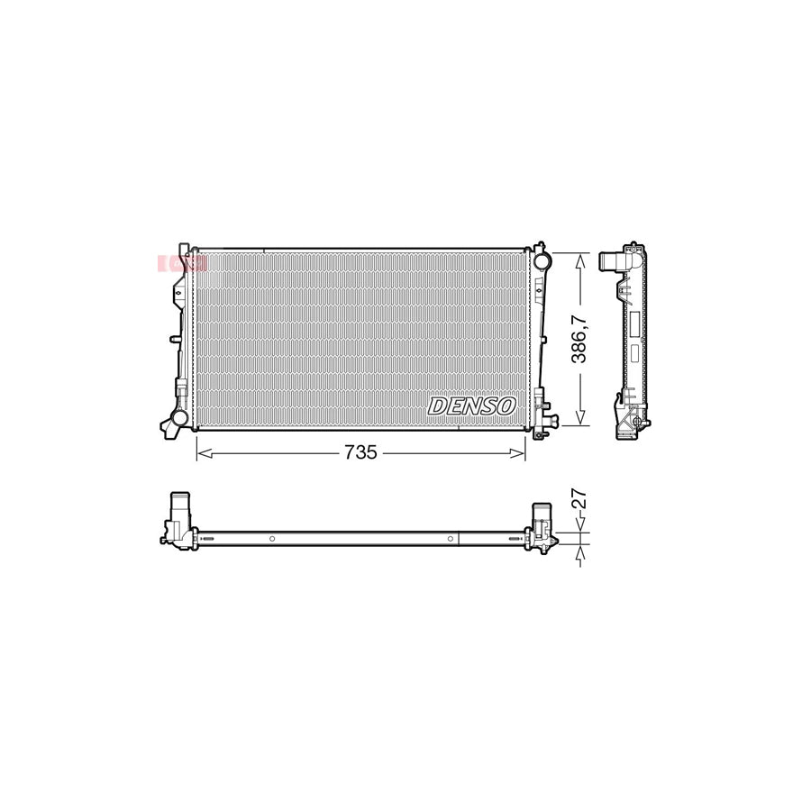 DENSO DRM06040 Engine Radiator for Chrysler Voyager IV (Rg, Rs)