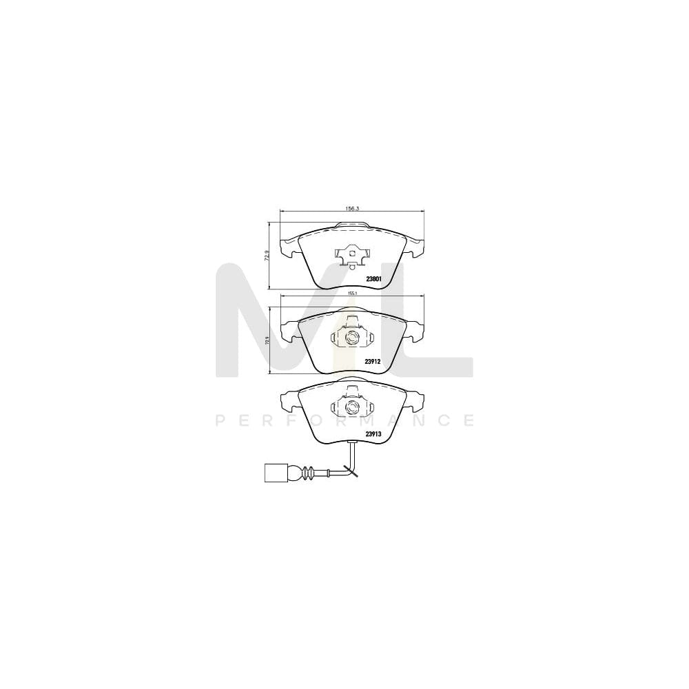 Hella 8DB 355 010-351 Brake Pad Set With Integrated Wear Warning Contact