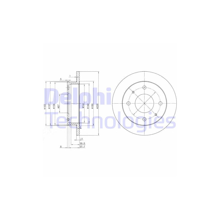 Delphi Bg3337 Brake Disc For Hyundai Amica / Atoz (Mx)