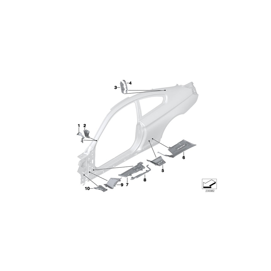 Genuine BMW 41217230303 F13 Molded Part F Column B, Exterior Left (Inc. 640i, 640d & 640dX) | ML Performance US Car Parts