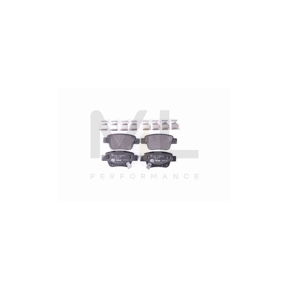 Hella 8DB 355 017-331 Brake Pad Set With Acoustic Wear Warning, With Accessories