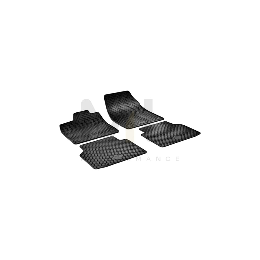 WALSER RubberLine 50857 Floor mat set Elastomer, Front and Rear, Quantity: 4, Black