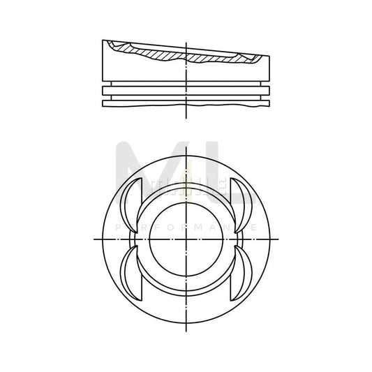 MAHLE ORIGINAL 030 51 03 Piston for VW Polo III Hatchback (6N1) 75,76 mm, with piston rings, without cooling duct | ML Performance Car Parts