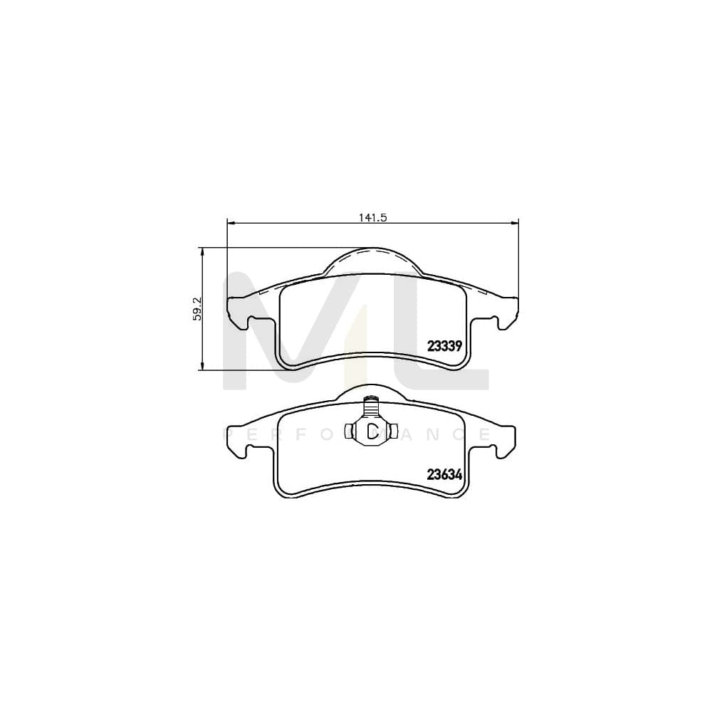 Hella 8DB 355 009-891 Brake Pad Set Not Prepared For Wear Indicator