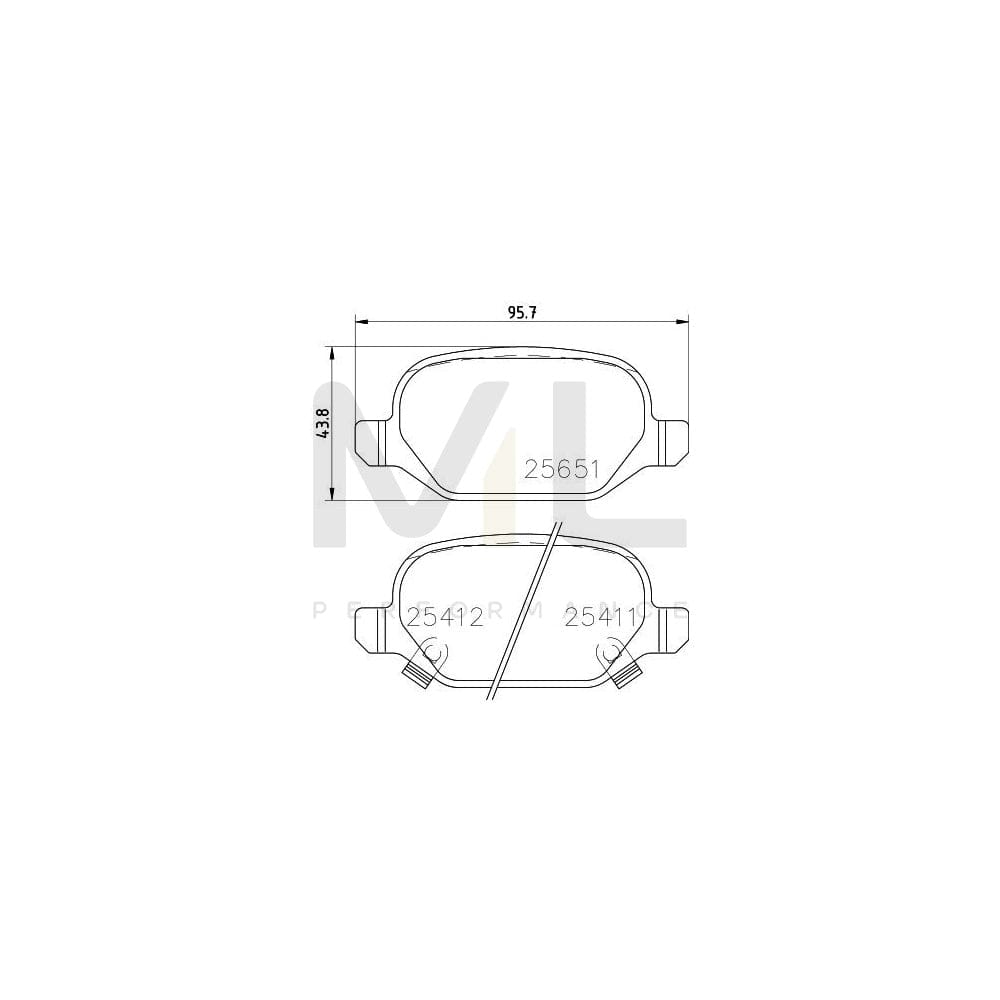 Hella 8DB 355 020-751 Brake Pad Set For Fiat Panda Iii Hatchback (312, 319) With Acoustic Wear Warning, With Brake Caliper Screws, With Accessories