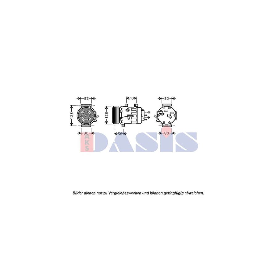 AKS Dasis 850427N Compressor, Air Conditioning for Peugeot 307