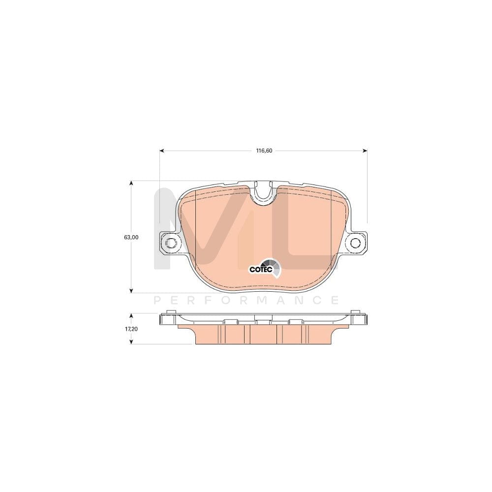 TRW Cotec Gdb1824 Brake Pad Set For Land Rover Range Rover Prepared For Wear Indicator, With Brake Caliper Screws, With Accessories | ML Performance Car Parts