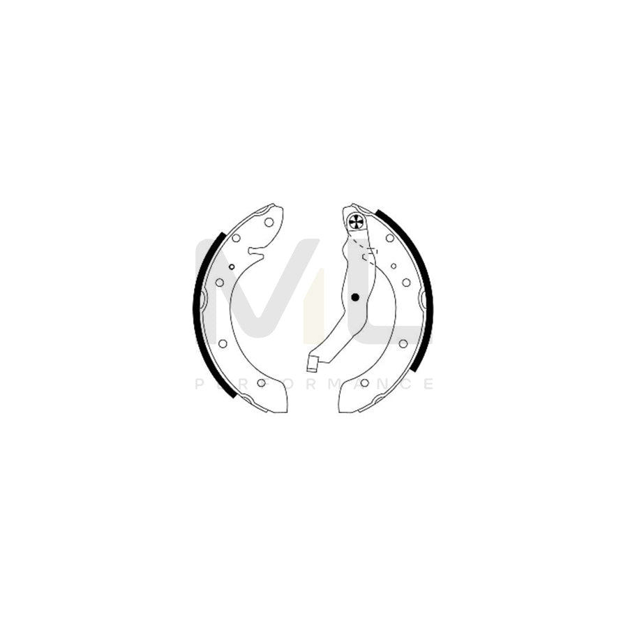 HELLA 8DB 355 001-581 Brake Shoe Set with handbrake lever