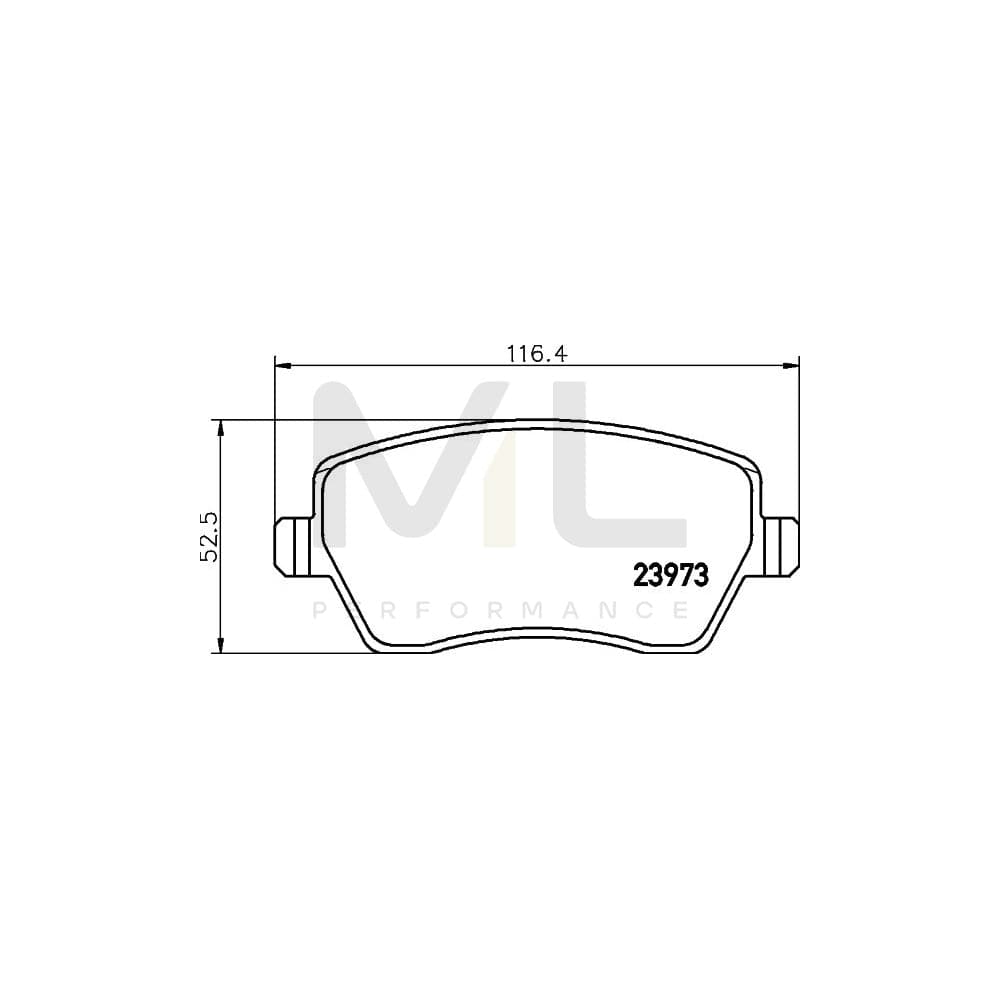 Hella 8DB 355 010-851 Brake Pad Set Not Prepared For Wear Indicator, With Brake Caliper Screws