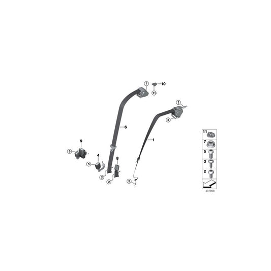 Genuine BMW 72117442030 G20 G21 Tilting Lock, Right (Inc. 330dX, M340iX & 320d) | ML Performance US Car Parts