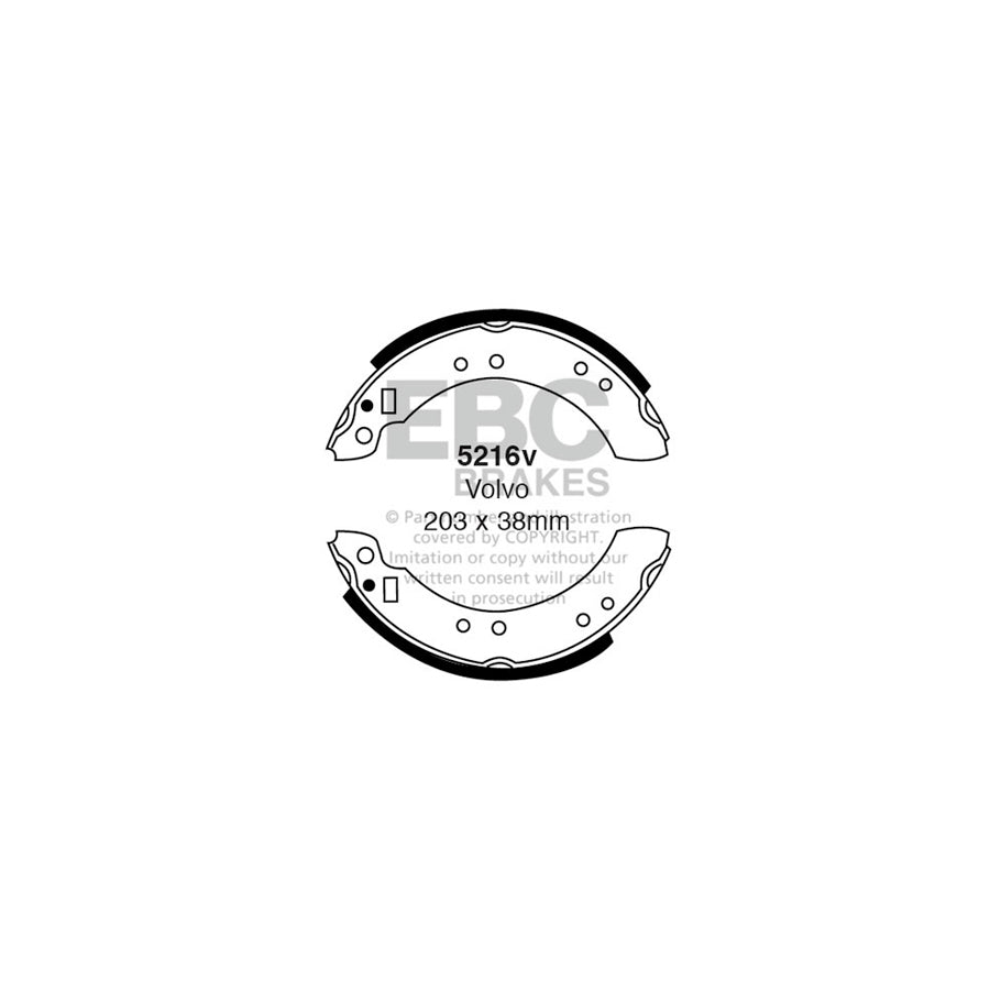 EBC 5216V Volvo Rear Brake Shoes (Inc. 66 & 340) 1 | ML Performance US Car Parts