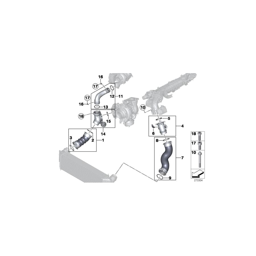Genuine BMW 11618571027 G16 G12 G15 Charge Air Line (Inc. 740dX, 740LdX & 840dX) | ML Performance UK Car Parts