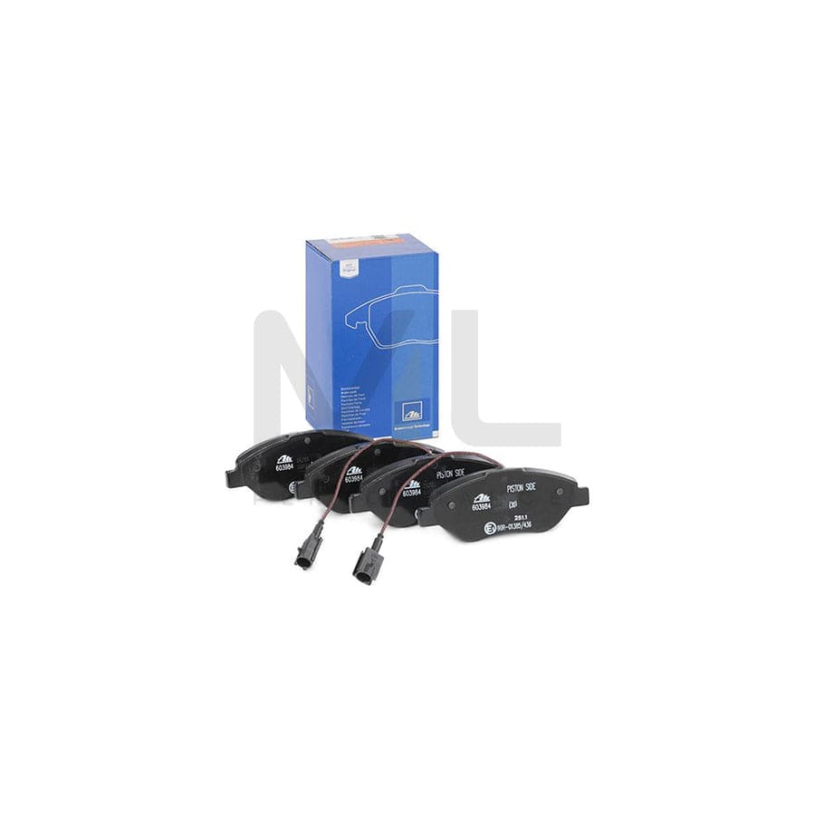 ATE 13.0460-3984.2 Brake pad set incl. wear warning contact, with brake caliper screws