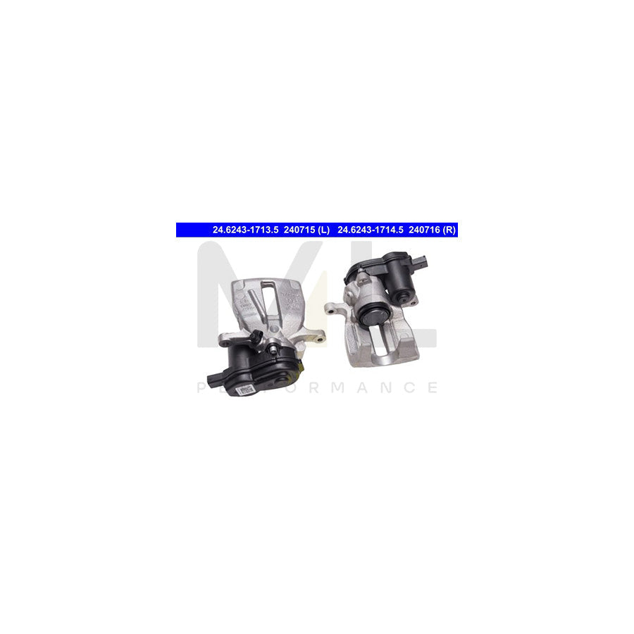 ATE 24.6243-1714.5 Brake Caliper for AUDI A8 D4 (4H2, 4H8, 4HC, 4HL) for vehicles with electric parking brake, with electric motor, without holder