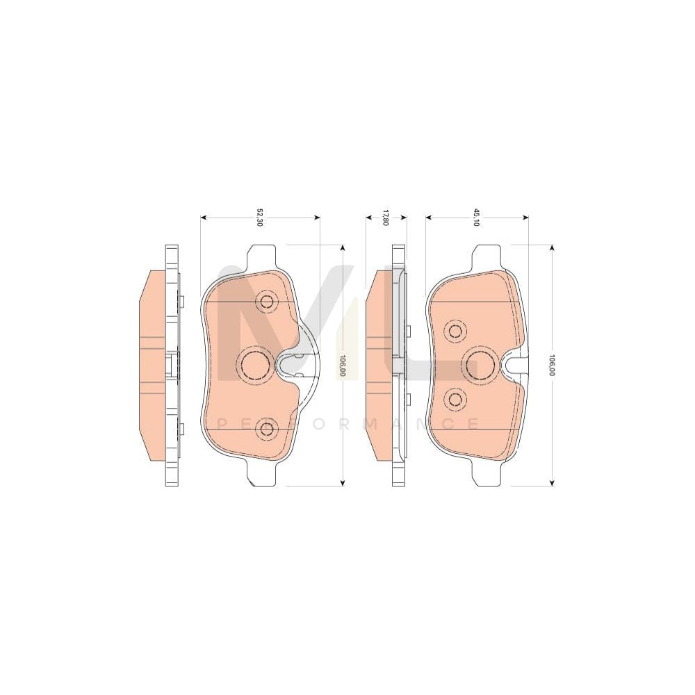 TRW Gdb1827 Brake Pad Set For Bmw Z4 Roadster (E89) Prepared For Wear Indicator, With Brake Caliper Screws, With Accessories | ML Performance Car Parts