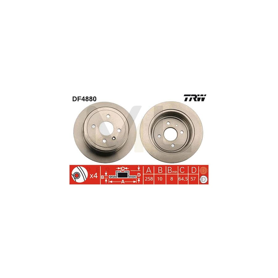 TRW DF4880 Brake Disc Solid, Painted | ML Performance Car Parts