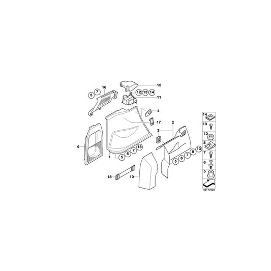 Genuine BMW 51473416326 E83 Right Trunk Trim SANDBEIGE (Inc. X3 3.0i, X3 3.0d & X3 2.0d) | ML Performance US Car Parts