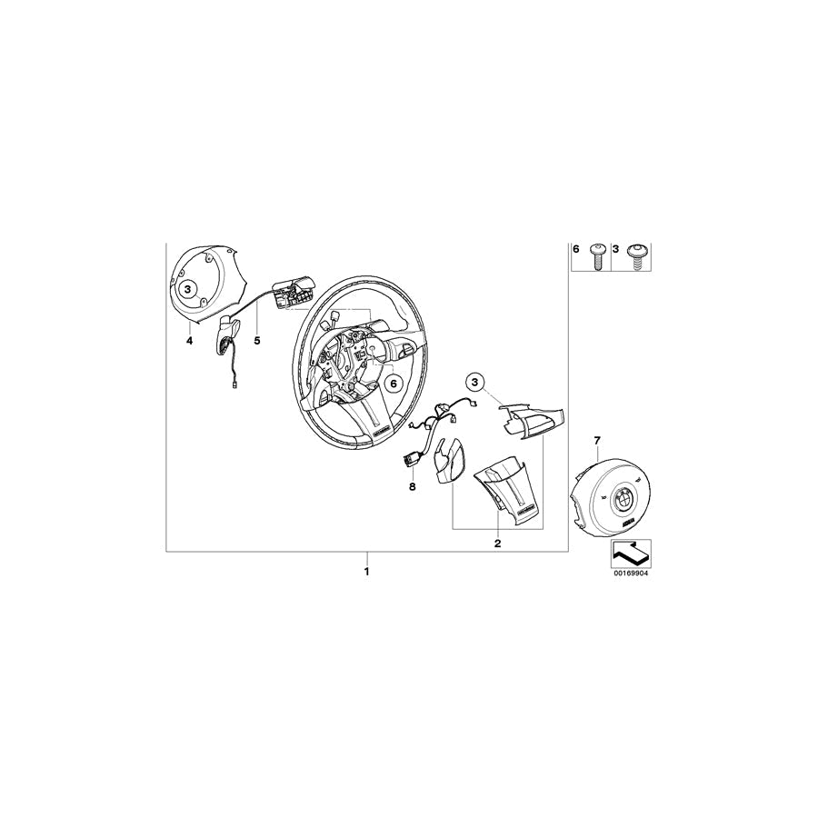 Genuine BMW 32307906786 E85 Sp.St.Wheel,Smg,Leather/Wdn Ring,Multif. MAHAG. MARITIM (Inc. Z4 2.5i & Z4 3.0i) | ML Performance US Car Parts