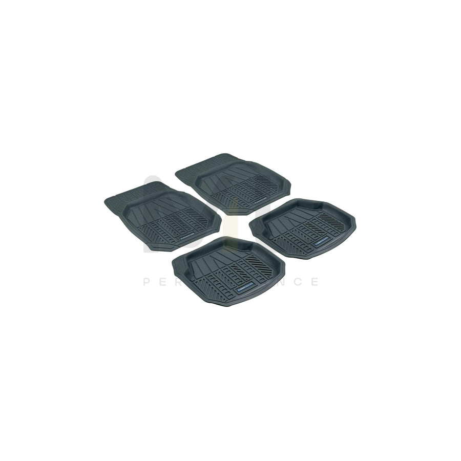 WALSER Universal fit 28018 Floor mat set Elastomer, Front and Rear, Quantity: 4, Black