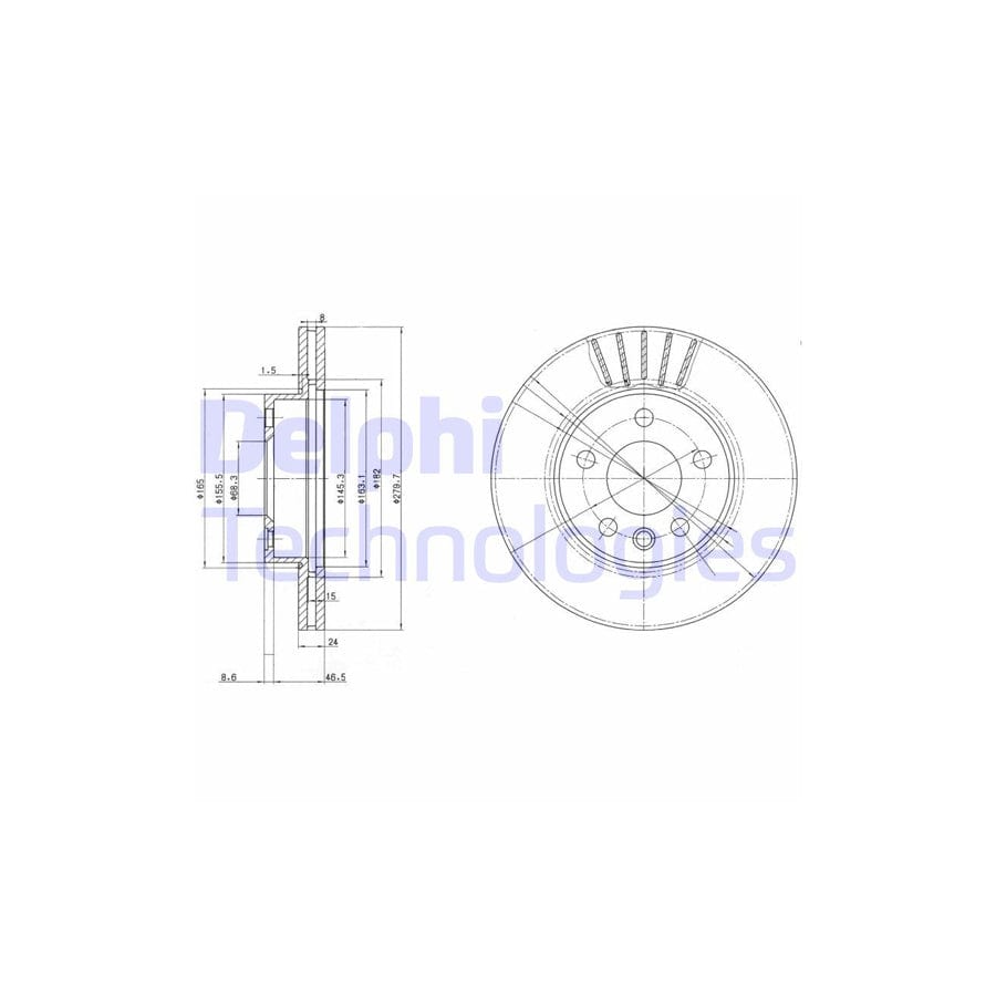 Delphi Bg3417 Brake Disc For Vw Transporter