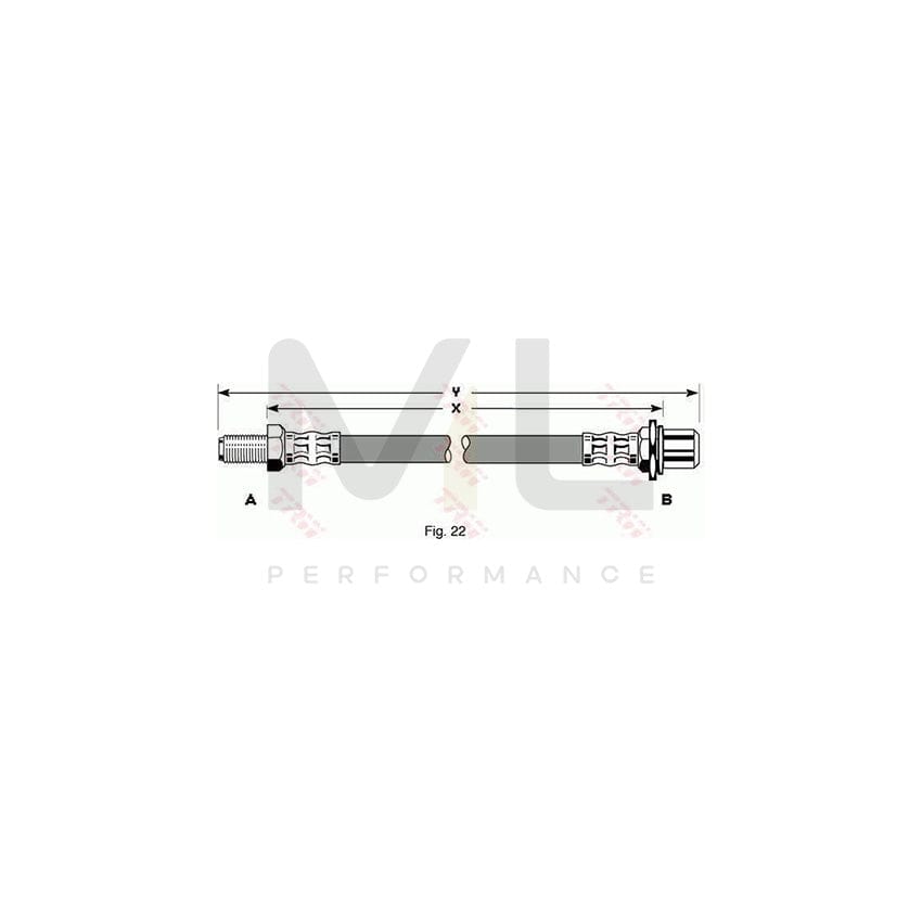 TRW PHB199 Brake Hose 360mm, M10x1 | ML Performance Car Parts