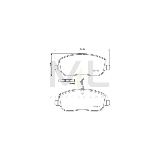Hella 8DB 355 010-501 Brake Pad Set With Integrated Wear Warning Contact, With Brake Caliper Screws