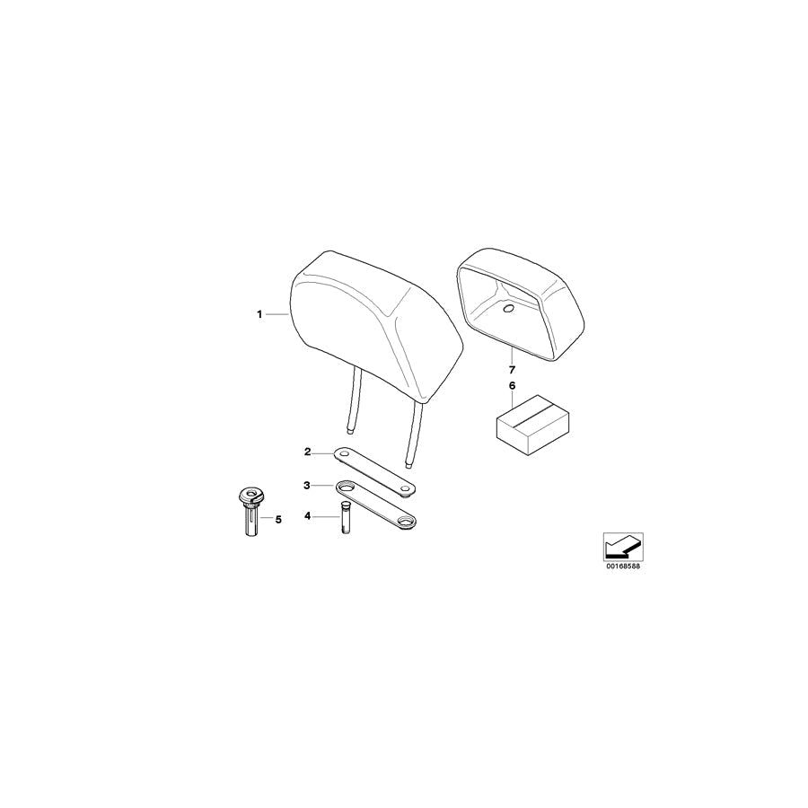 Genuine BMW 52107238916 E60 E61 Headrest, Leather, Manual SCHWARZ (Inc. 520d, 528i & 535i) | ML Performance US Car Parts