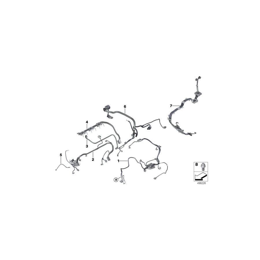 Genuine BMW 12517582971 F15 F16 Wiring Harness, Engine Trans. Module (Inc. X5 35i & X6 35i) | ML Performance US Car Parts