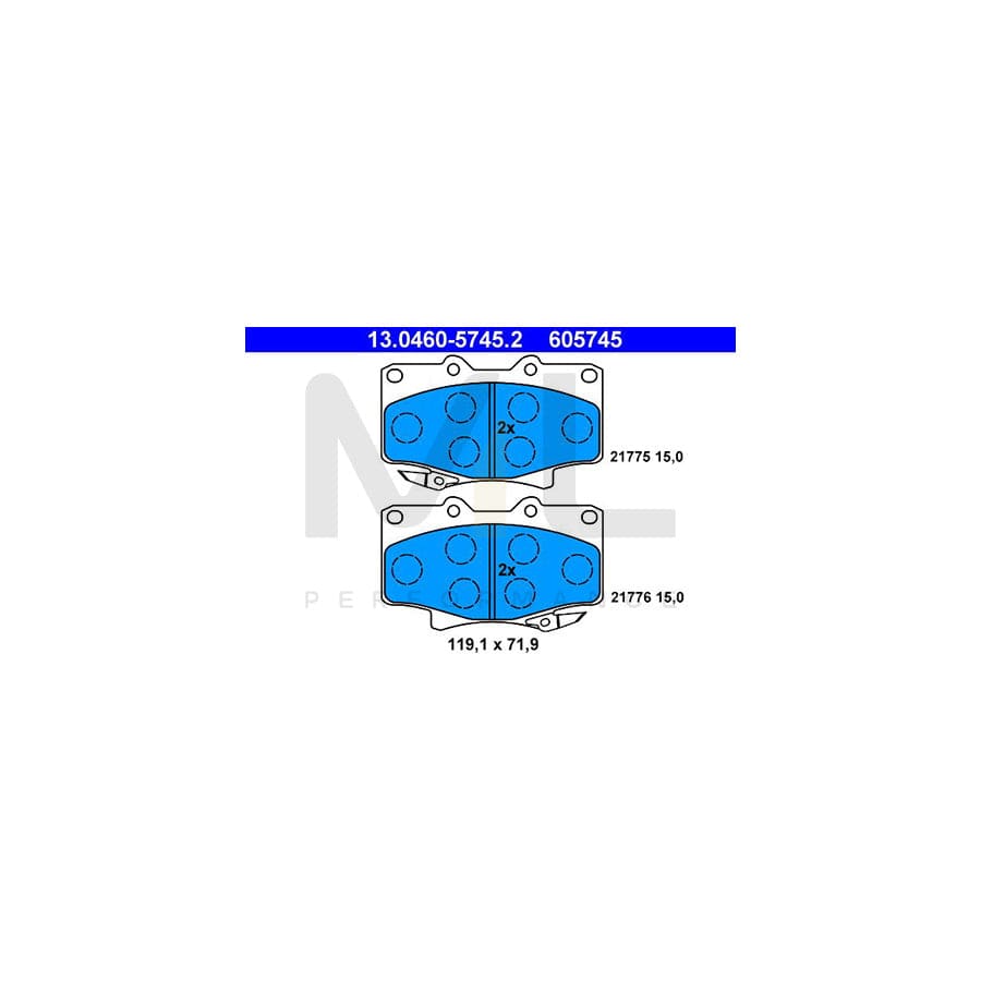 ATE 13.0460-5745.2 Brake pad set with acoustic wear warning