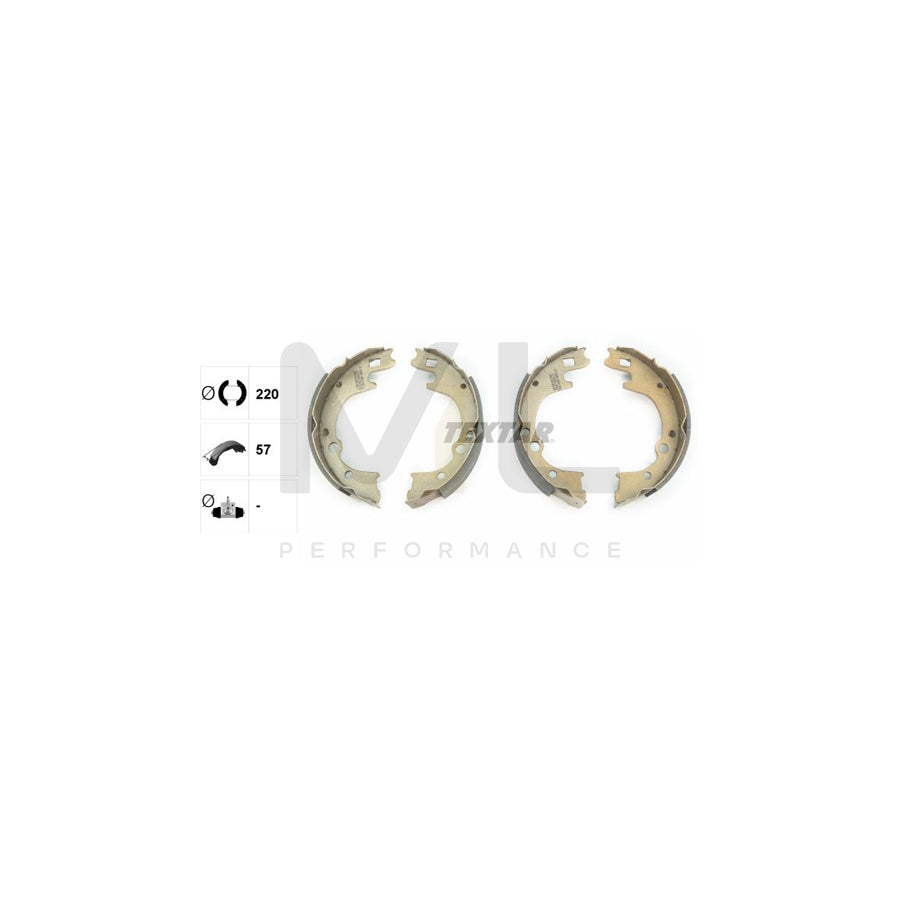 TEXTAR 91050200 Brake Shoe Set without handbrake lever | ML Performance Car Parts