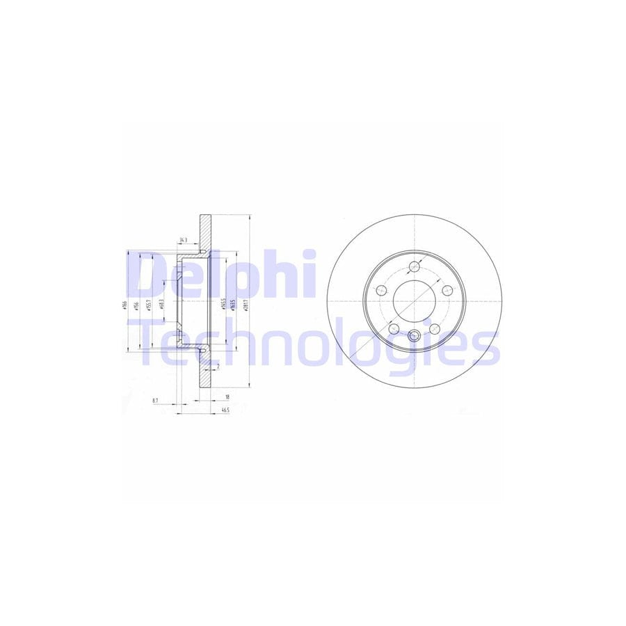 Delphi Bg3415 Brake Disc For Vw Transporter
