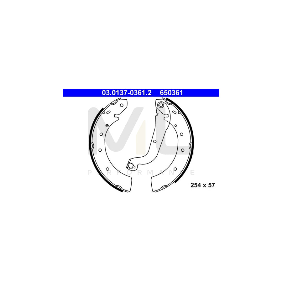ATE 03.0137-0361.2 Brake Shoe Set with lever
