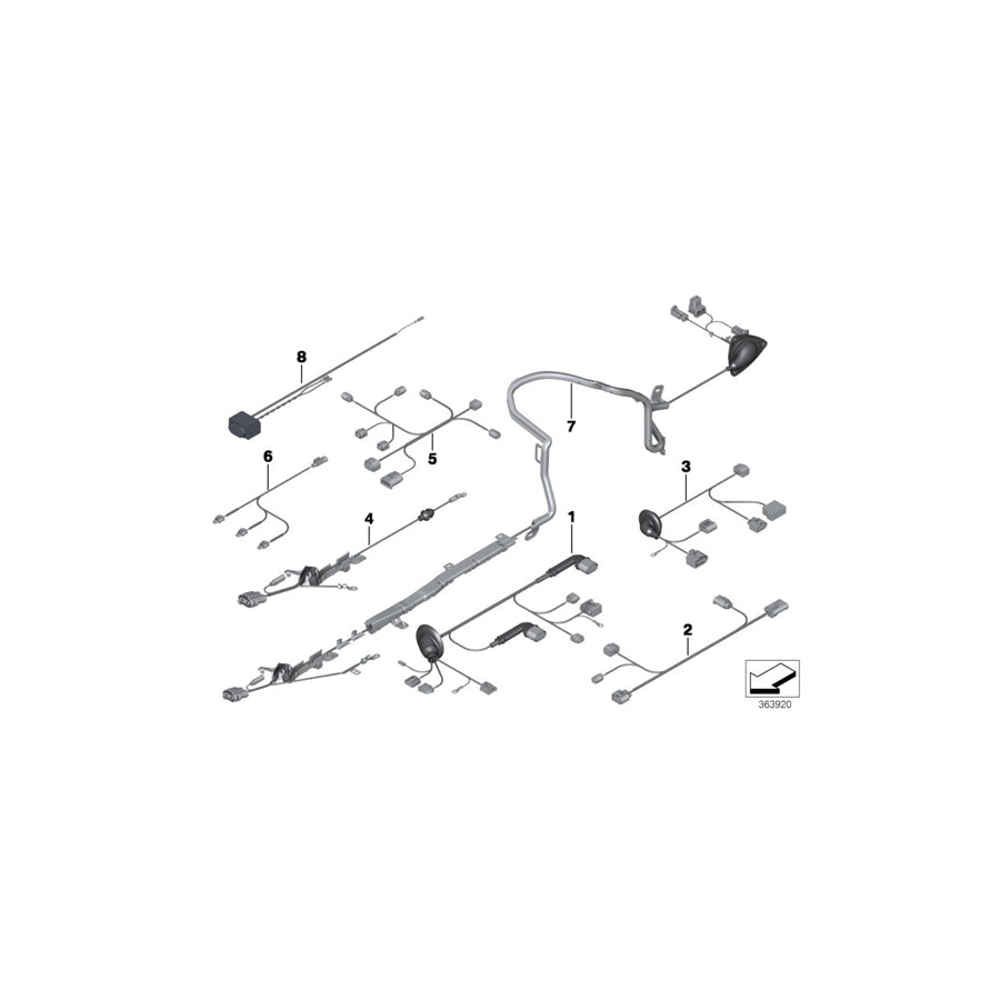 Genuine BMW 61129237185 F12 F13 Wiring Harness, Electr. Active Steering 24V (Inc. 650iX 4.4, 640d & 640i) | ML Performance US