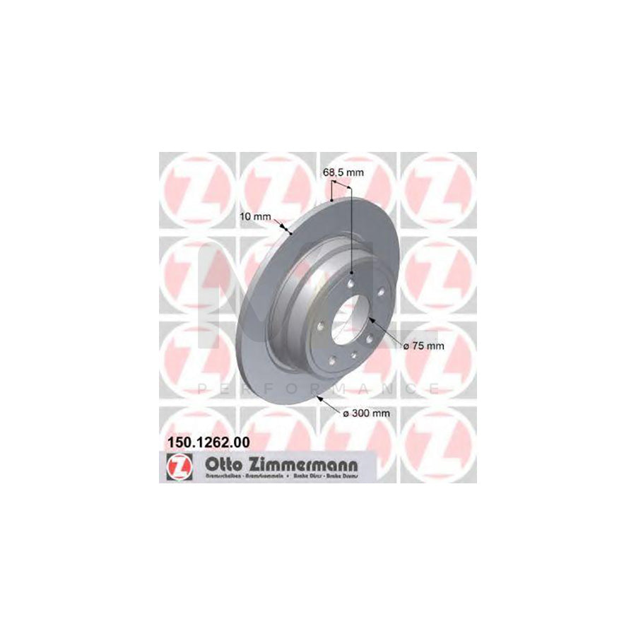 ZIMMERMANN 150.1262.00 Brake Disc for BMW 7 (E32) Solid, High-carbon  - 1 piece
